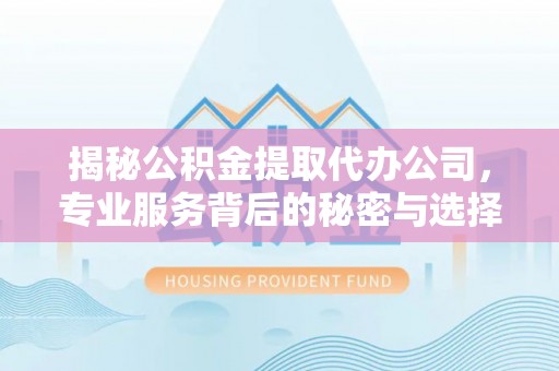 雨花台揭秘公积金提取代办公司，专业服务背后的秘密与选择指南