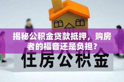 雨花台揭秘公积金贷款抵押，购房者的福音还是负担？