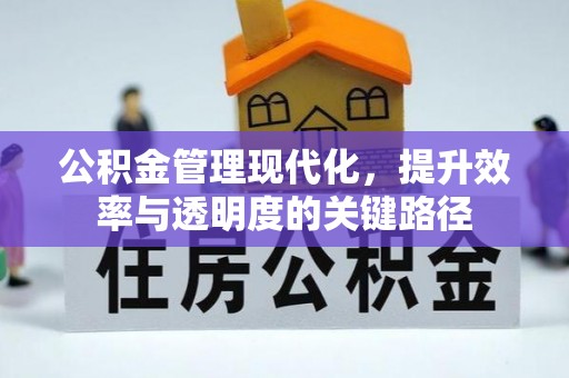 雨花台公积金管理现代化，提升效率与透明度的关键路径